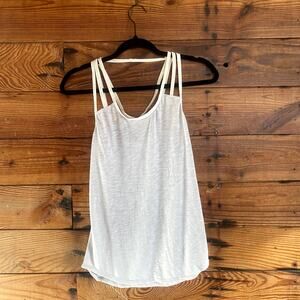 Athleta Womens Powerhouse Mesh Tank Top Gray White Size Small